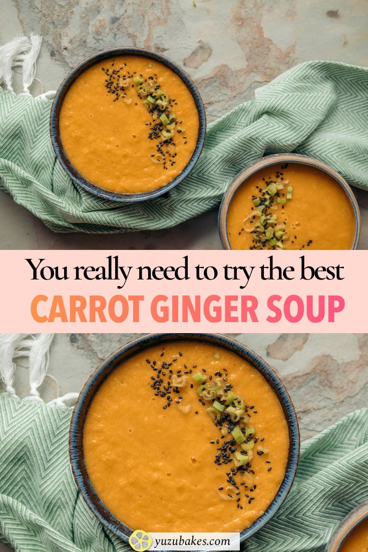 Quick & Easy Carrot Ginger Soup | Yuzu Bakes